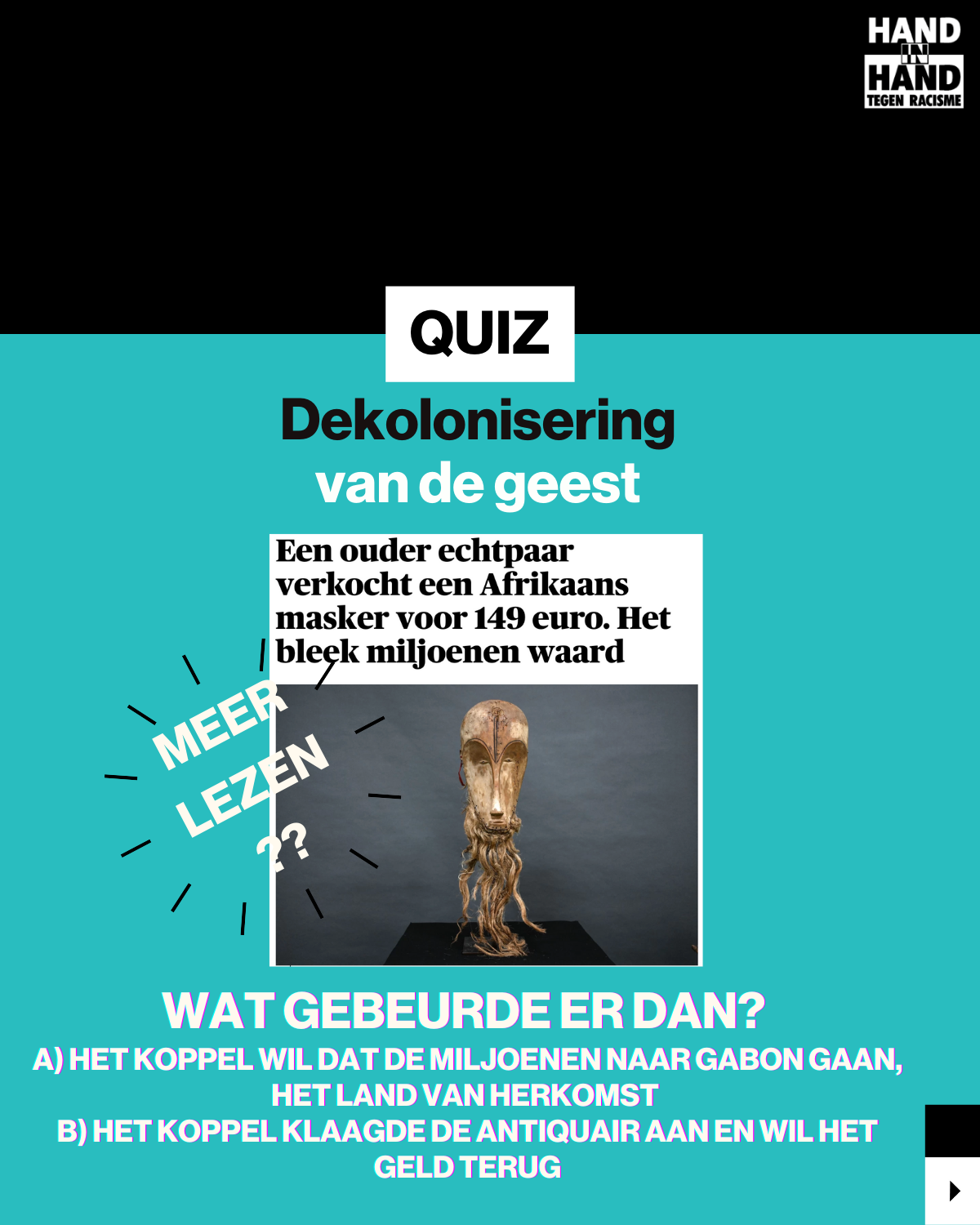 Social media post Afrikaans Masker Dekoloniseer 1