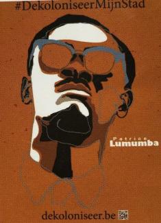 Gezicht van Lumumba op een poster